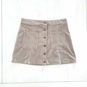 Altar’d State | Tan Suede Mini Cargo Skirt